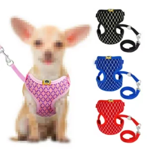 Harness Pet Vest Leash and Dog Mesh Set Cat Soft Puppy Small Strap Collar Breath