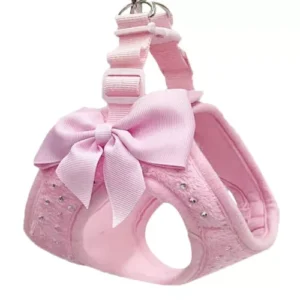 Small Diamond Decoration Soft Breathable Dog Chest Vest Harness Collar Pet Leash