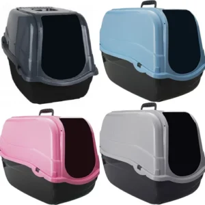 Cat Litter Tray Hooded Pet Toilet NO DOOR Blue Pink Grey Rabbit Dog Training