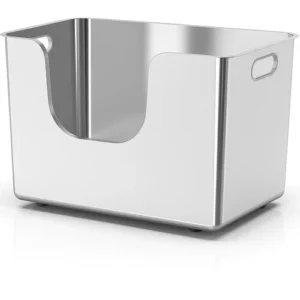 Stainless Steel Cat Litter Tray, Extra Large Cat Litter Tray with 35cm High Side