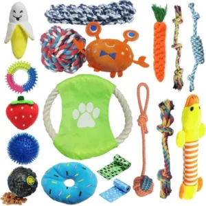 18pcs Dog Toys Puppy Toys Rope Toys Braided Rope Chew Play Toys Teething Toys