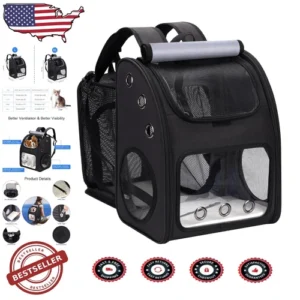 Portable Pet Travel Backpack - Spacious & Safe Carrier for Cats & Small Dogs