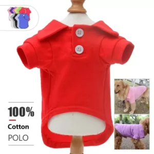 Basic Dog Polo Shirts Premium Cotton, Polo T-Shirts for Large Medium Small Dogs